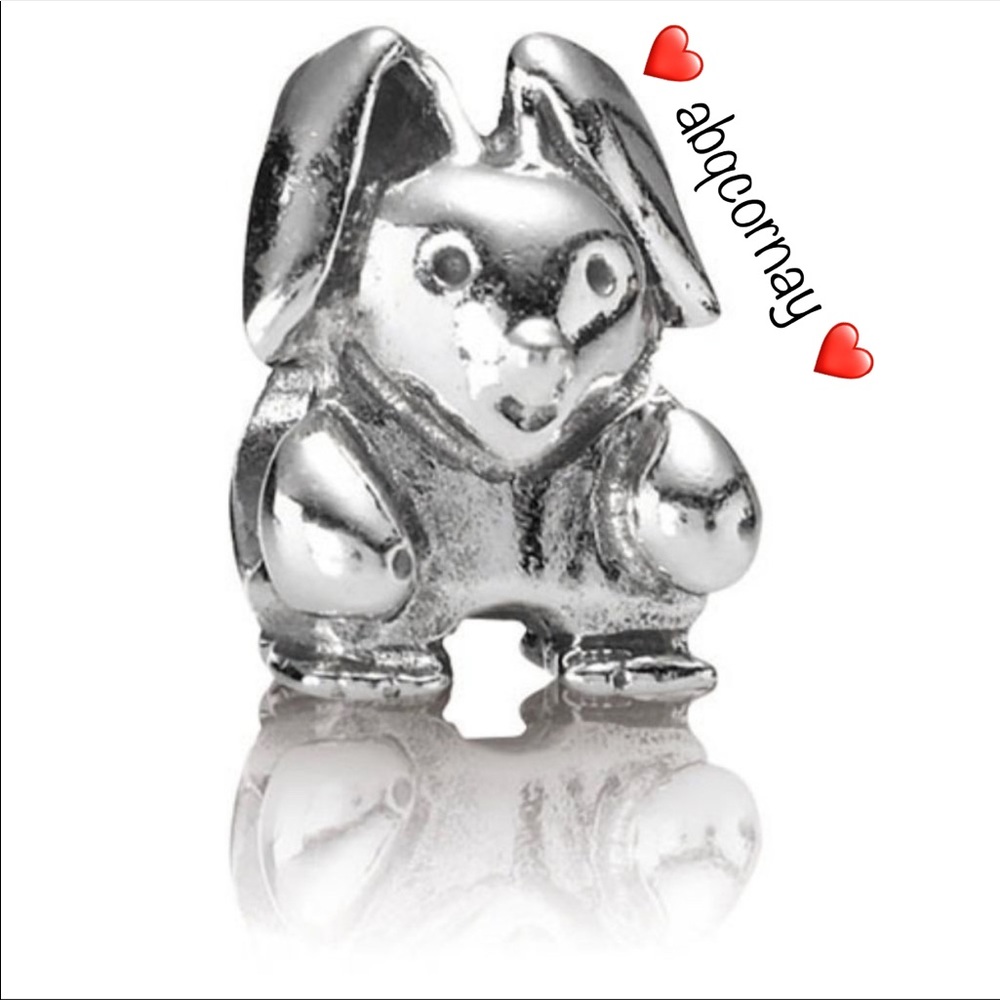 EUC Pandora 790389 Sterling Silver Easter Rabbit Animal Bead/Charm - Retired